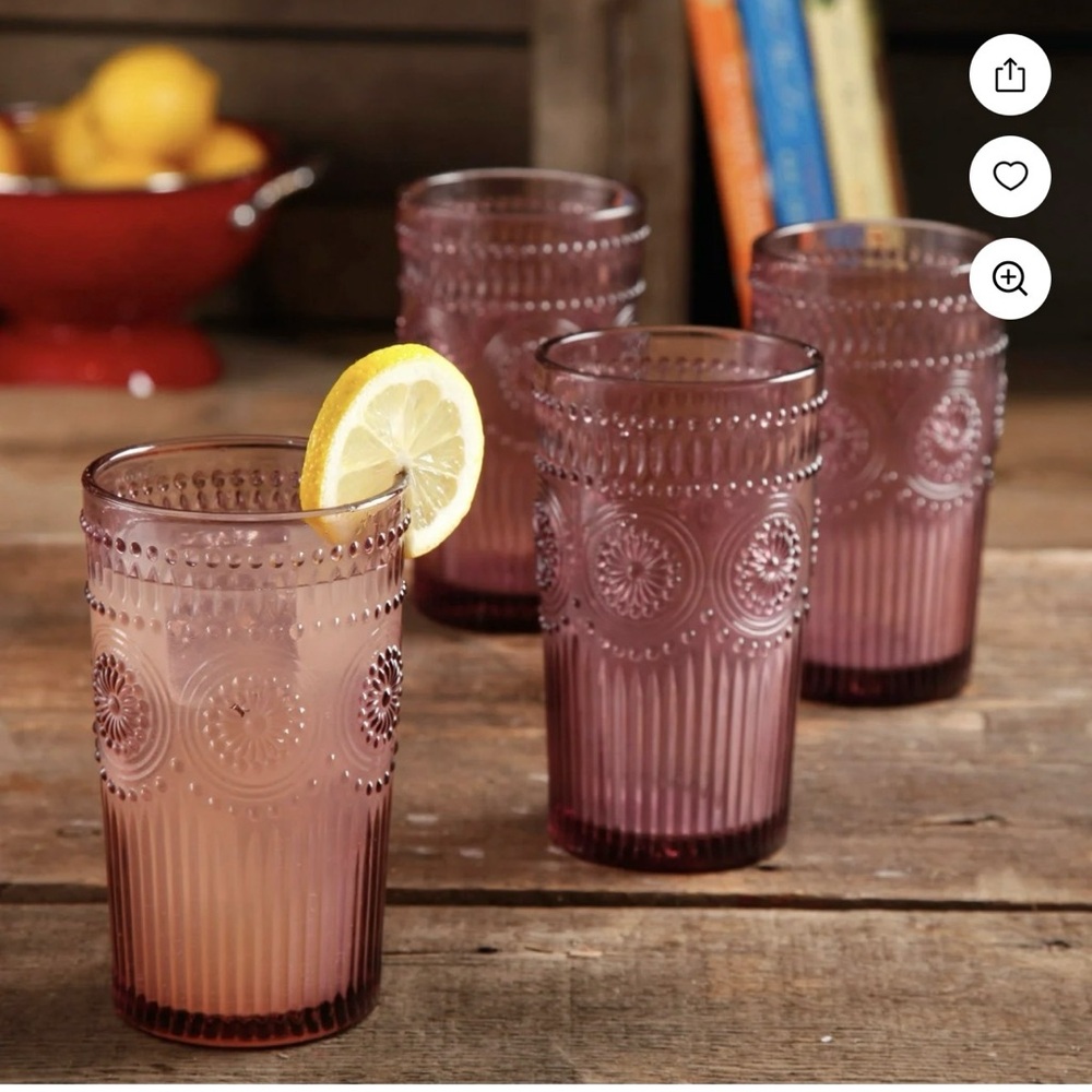 The Pioneer Woman Vintage Purple Glass Tumblers